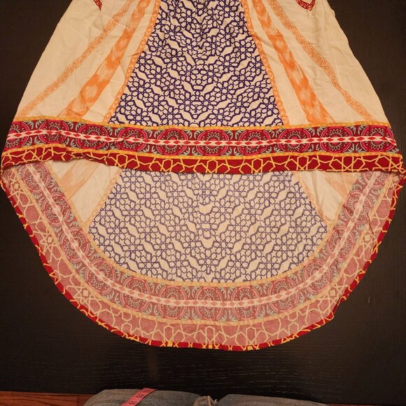 Flying Tomato Multicolor High-Low Boho Tunic/Dress Lace Back & Vibrant Print - Picture 2 of 7